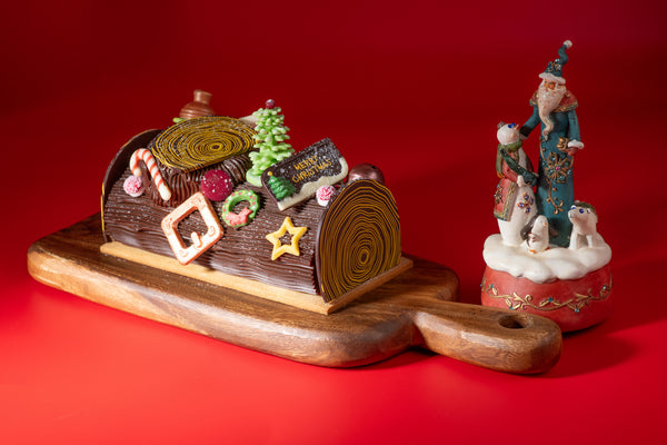 Black Forest Christmas Yule Log Cake